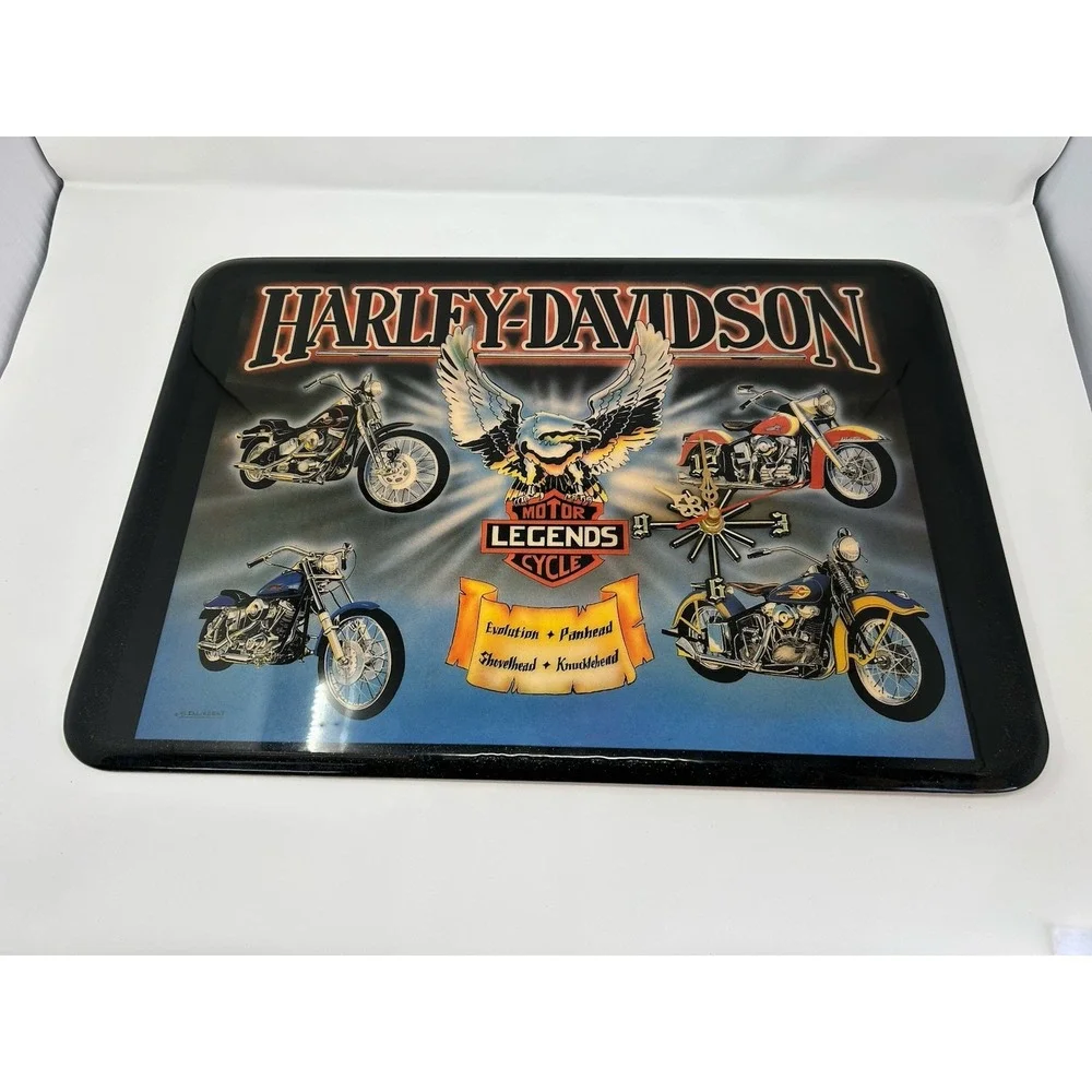 Vintage Harley‎ Davidson Motorcycle Clock Frame Plaque By S.D Liebelt Working